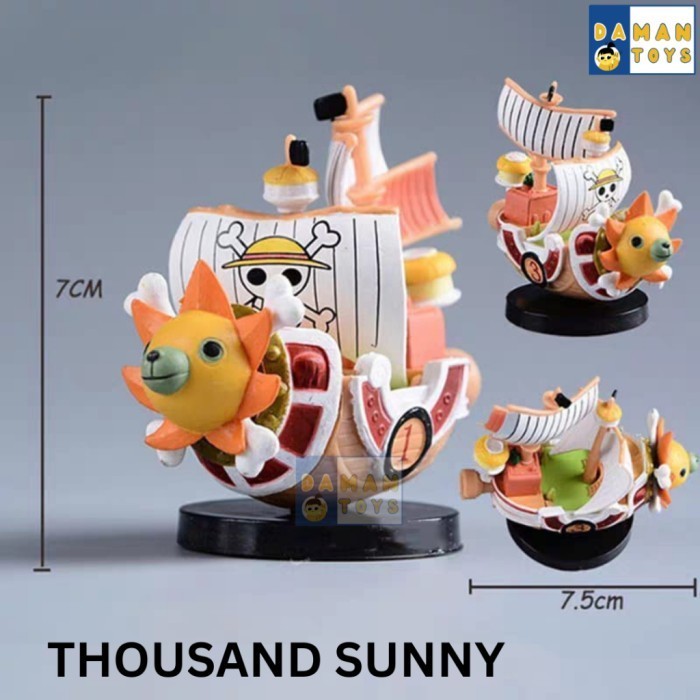TERLARIS MINIATUR KAPAL ONE PIECE GOING MERRY THOUSAND SUNNY FIGURE