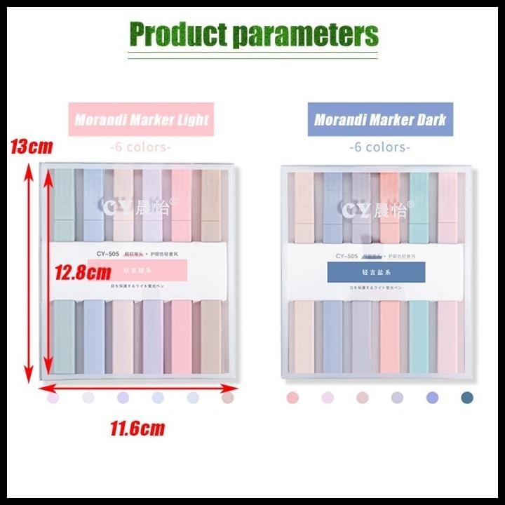 

DISKON HIGHLIGHTER MORANDI SET MARKER PEN COLOUR SPIDOL WARNA WARNI 6 PCS !!!!