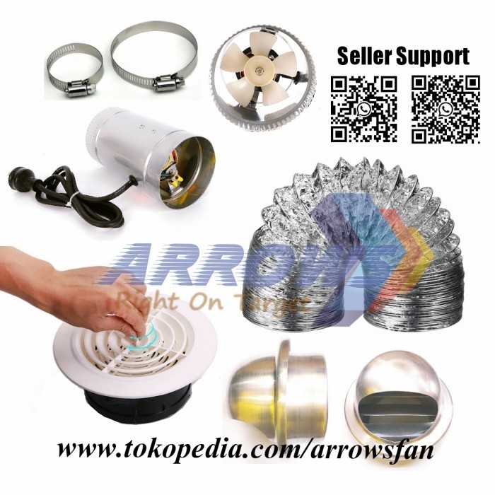 PAKET SET LENGKAP Inline Fan 4 Inch Booster Fan 4 Inch Blower Inline
