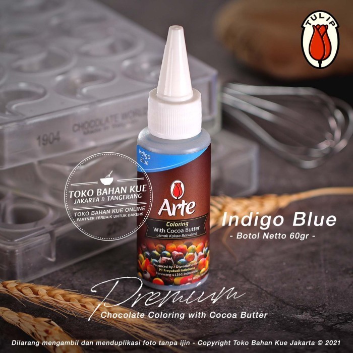 

Tulip Arte Indigo Blue Chocolate Coloring Cocoa Butter Pewarna Biru