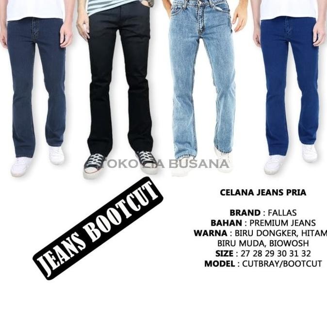 Promo Celana Jeans Bootcut Cutbray Pria Merek Fallas Premium Quality