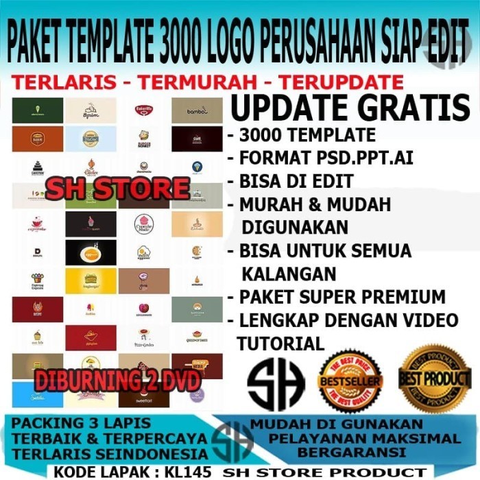 

Paket Template 3000 Logo Perusahaan Kumpulan Company Format PSD PPT AI