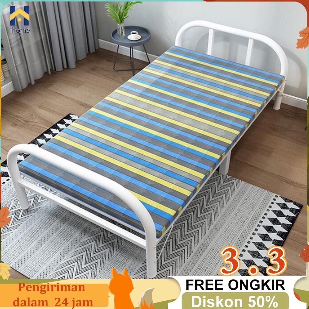 Ranjang Lipat Kasur Lipat Ranjang Besi 100cm Folding Bed Portable