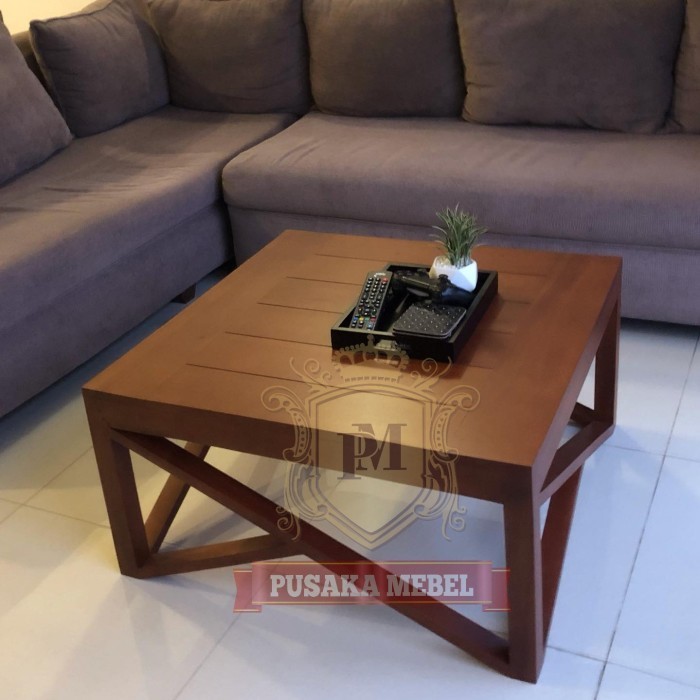 meja tamu kotak kayu minimalis, coffe table kayu, meja kopi kayu jati