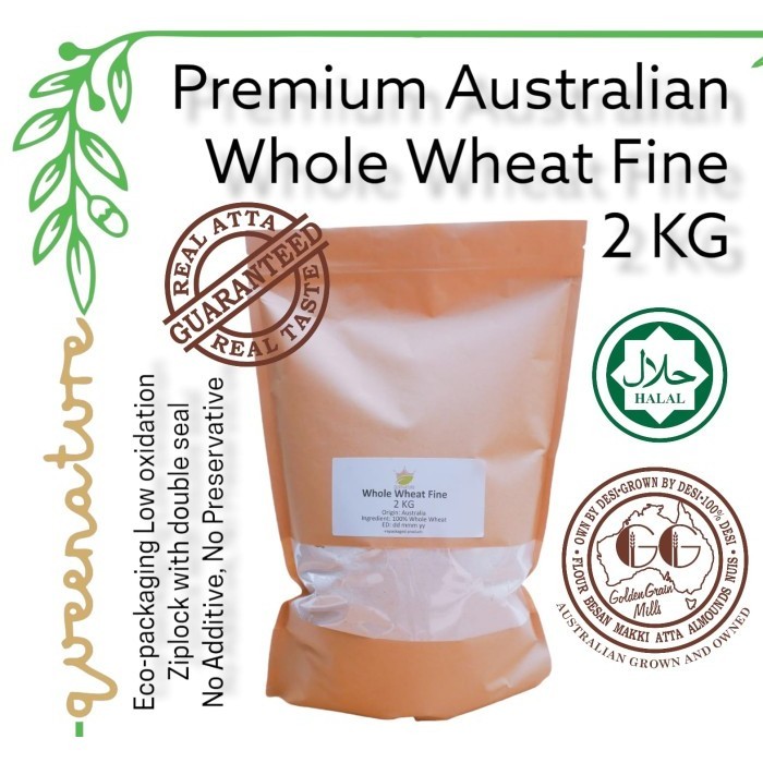

EKSLUSIF Tepung Gandum Utuh halus / Whole Wheat Fine Australia 2Kg Queenature