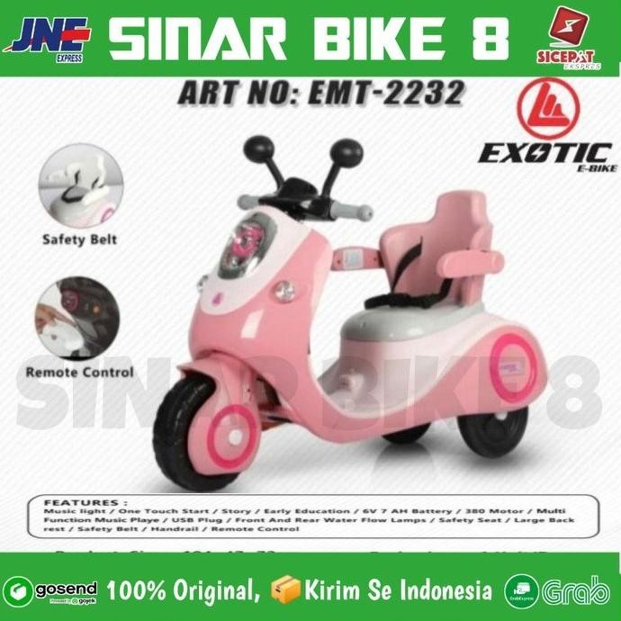 BDG Motoran Aki Mainan Anak Exotic EMT-2232 // EXOTIC EMT 2242 Vespa // dan PMB AMORE M 338 TERLARIS
