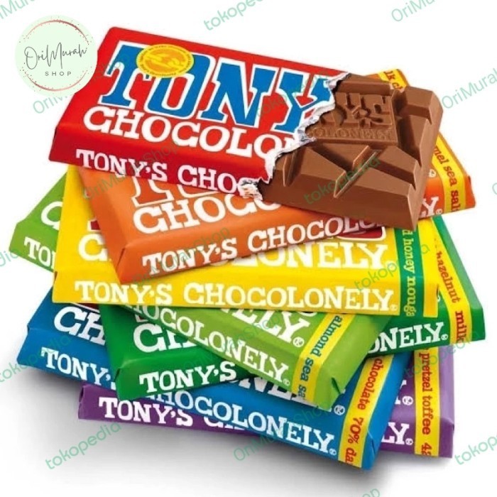 

COKLAT TONY'S TONYS CHOCOLONELY CARAMEL ALMOND MILK DARK CHOCOLATE