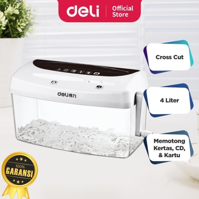 

Deli Penghancur kertas manual Paper Shredder kapasitas 1 lembar 9935