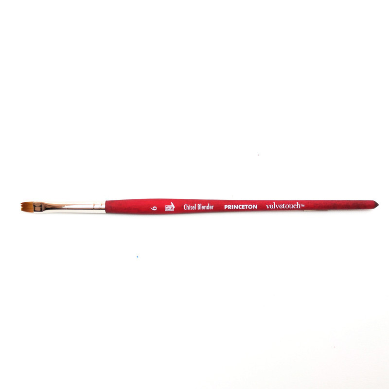 

Princeton Velvetouch Synthetic Short Handle Chisel Blender Sz 6