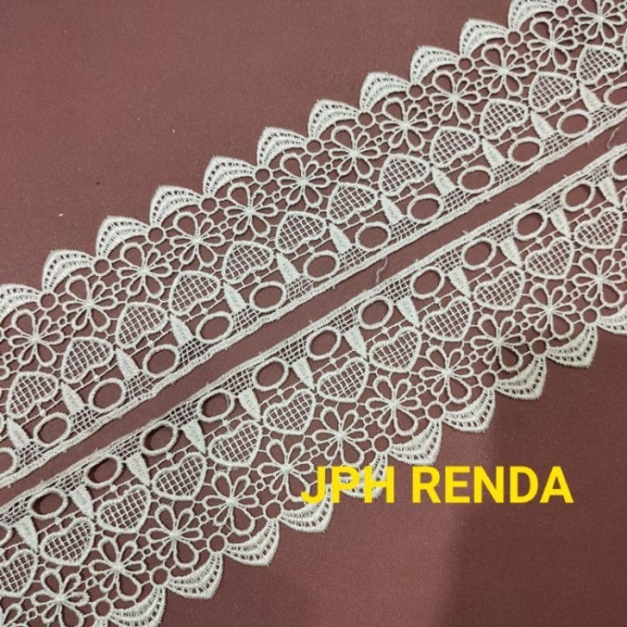 

Renda giper, renda gyper, renda bordir lebar 8cm isi pergulung 15 yard