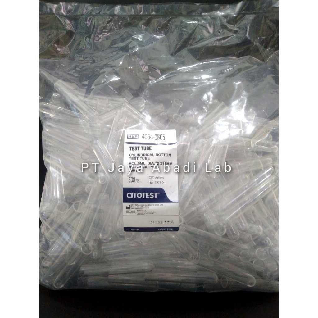 tabung reaksi disposable test tube 12 x 75 12x75 mm isi 500 pcs