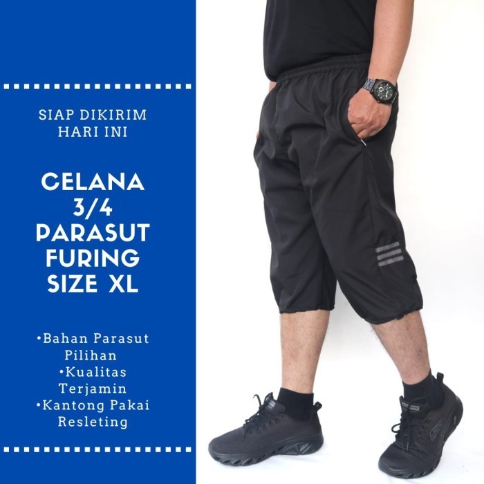 Celana 3/4 Pria Jumbo Ukuran Xl Bahan Parsut Puring / Celana Sepeda
