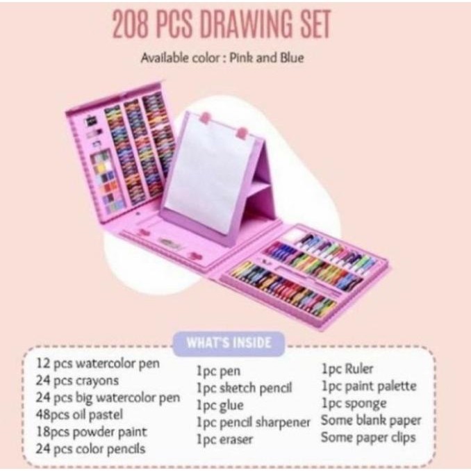 

Crayon Anak Set Isi 208 Pcs / Alat Lukis Anak Set Pensil Warna Crayon