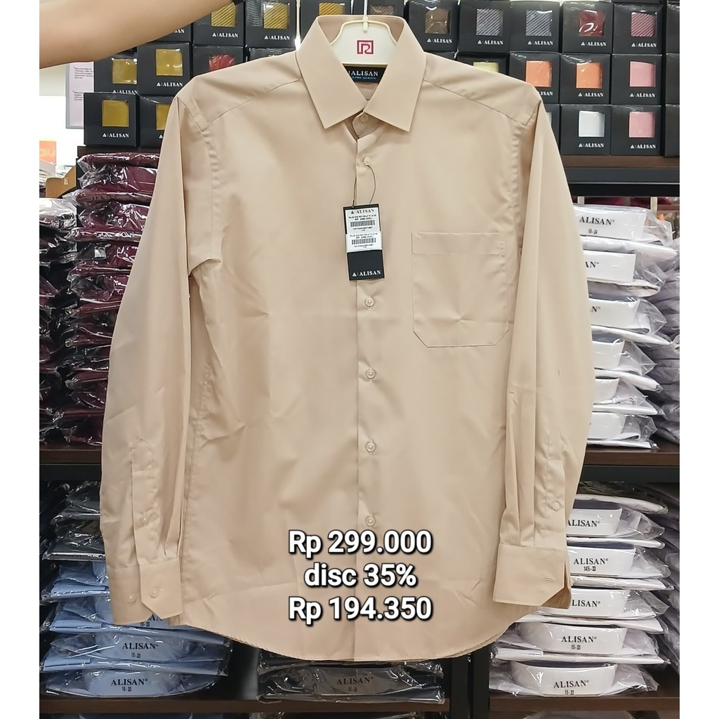 kemeja formal alisan coklat susu