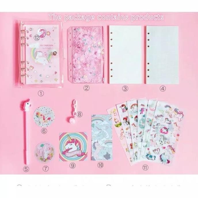 

Unicorn Sparkle Binder Diary Book With Pen Holder