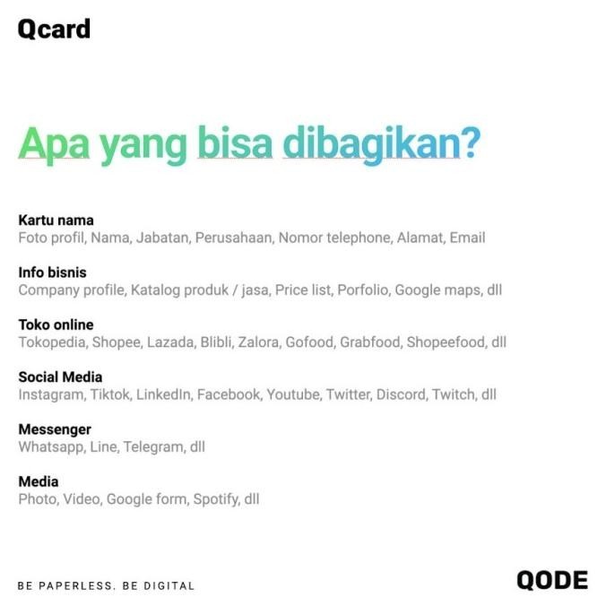 Qcard Lite (Black) Kartu Nama Digital Dengan Customized Web Page