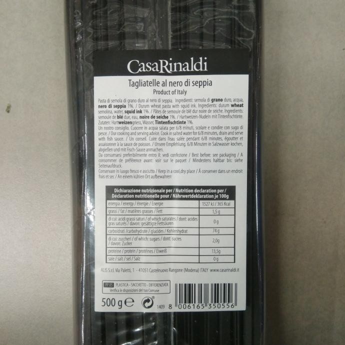 

Casa Rinaldi Tagliatelle Al Nero Di Seppia / Squid Ink Pasta 500G