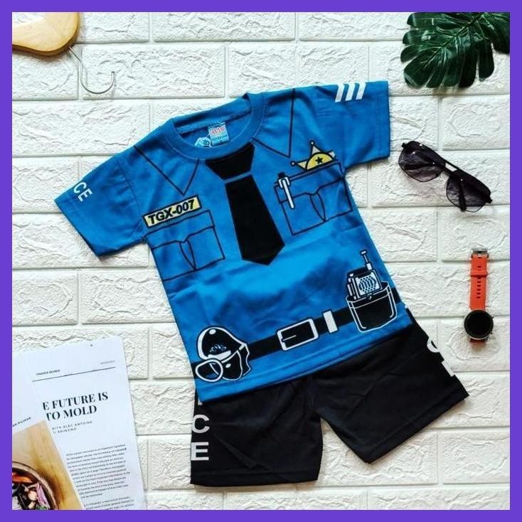 New Moon Setelan Baju Anak Laki Laki / Kostum Polisi Baju Anak Anak/ Pakaian Anak Terbaru Bisa Cod U
