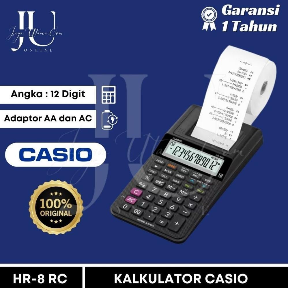 

readyy!!! kalkulator casio hr-8rc printing calculator original / kalkulator print cetak kantor bisnis casio