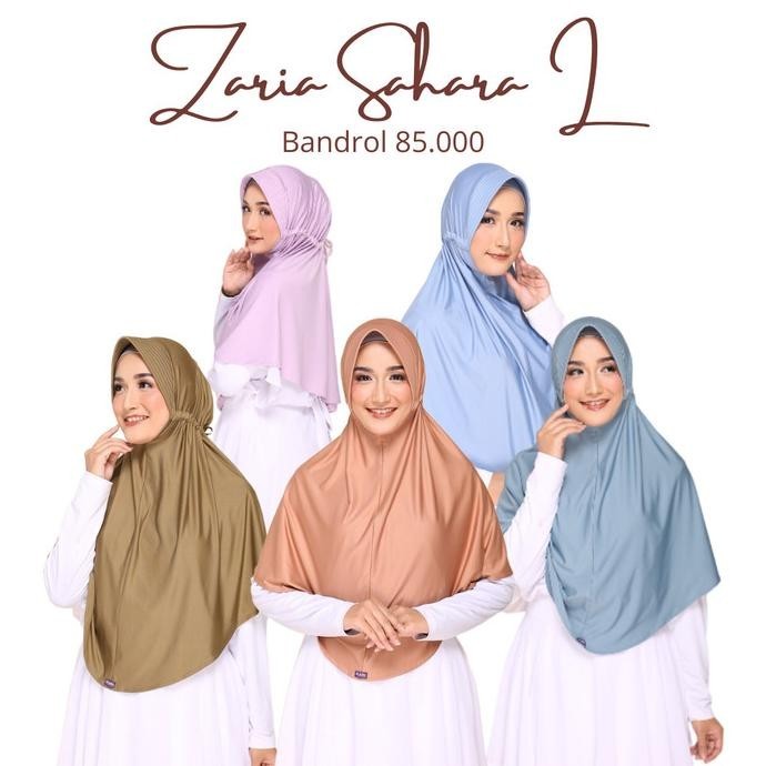 Hijab Instan Elzatta Zaria Sahara L Bergo Polos Panjang Serut Belakang