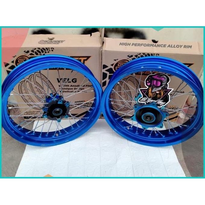 Paket Velg Supermoto Crf 150 Scarlet Original 300/17 350/17 Velg Set 1