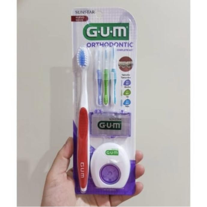 Gum ortho Orthodontic Kit.. sikat+wax+interdental+dental floss