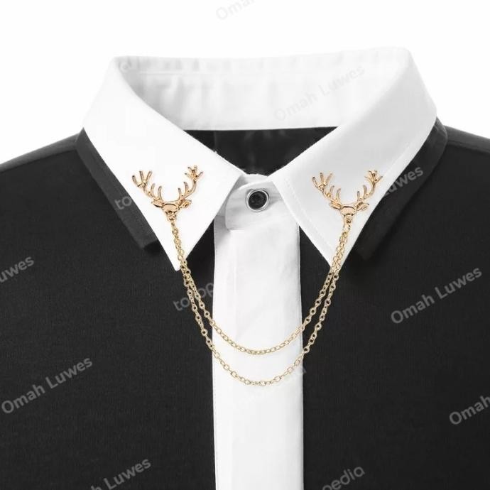 Collar Lapel Pin Bros Jas - Brooch Pin Deer Chain - Bros Pin Rusa