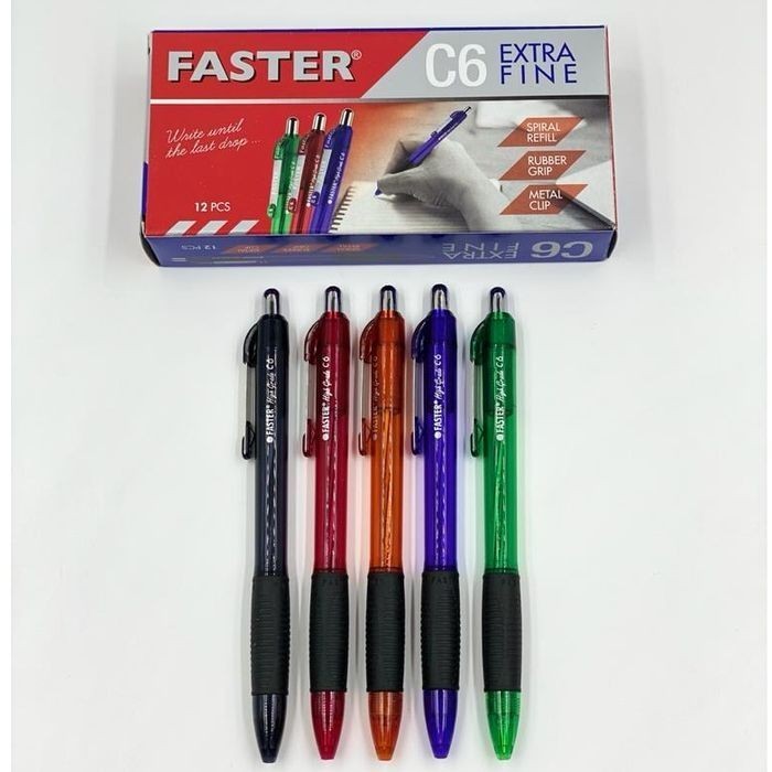 

Terlaris Ballpoint / Pulpen Faster C6 0.7 mm isi 12 pcs / Pena Cetek SALE