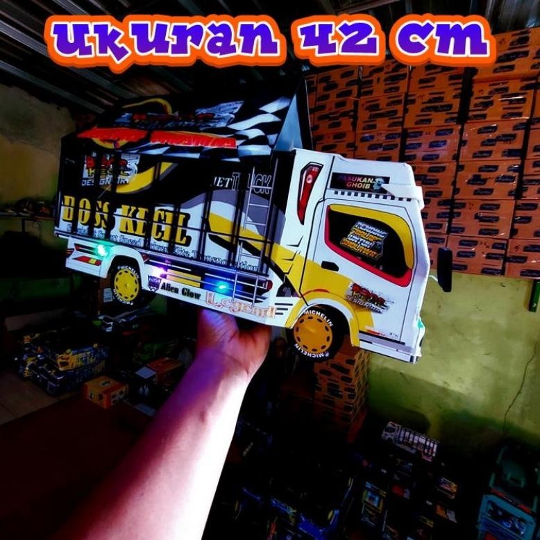 TERLARIS Truk Oleng Mainan Besar 45cm Truk Oleng sudah Lampu Terpal Bisa Belok Mainan Anak fgs-3
