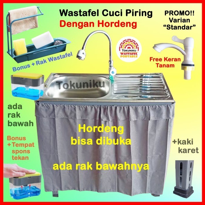 WASTAFEL CUCI PIRING HORDENG BAK CUCI PIRING STAINLESS SINK PORTABLE MURAH