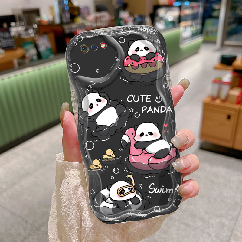 Casing Hp Realme C2 Realme C2s OPPO A1K Case casing lembut baru trendi HP ponsel pola Panda renang S