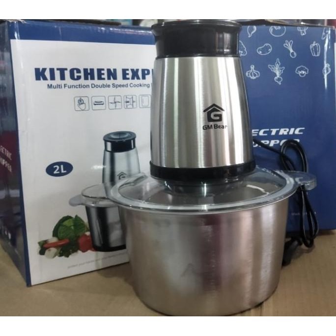 GM Bear Blender Elektrik Penggiling Daging Stainless Steel Kap 2L