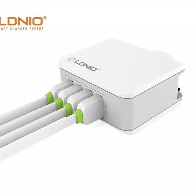 Charger Usb 4 Port Ldnio A4403 Fast Charger 5V 4.4A Adapter Handphone