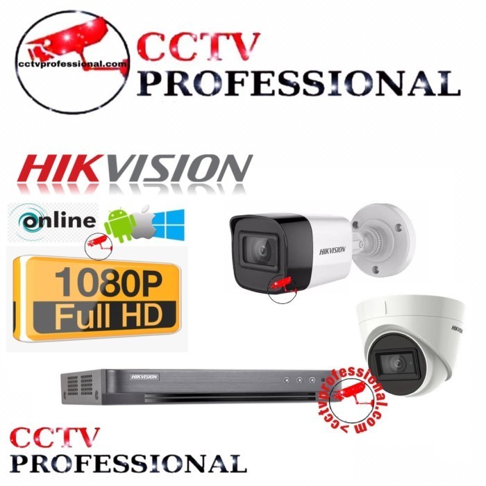 Paket Cctv 8 Channel 4 Camera Hikvision Lengkap