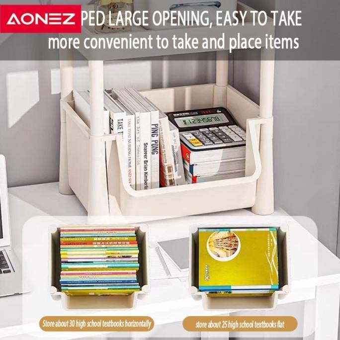 AONEZ Rak Dapur Pagar Tinggi Rak Buku Rak Susun Rak Serbaguna Plastic