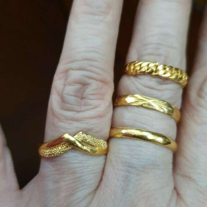 Cincin emas polos 99% 24k 24 karat 3 gram 3gram emas asli kuning