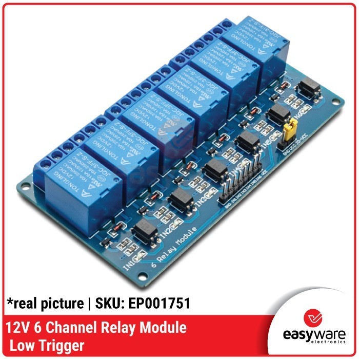 Baru Relay Module 6 Channel 6 Relay Module Low Trigger 5V 12V Dc Harga Khusus