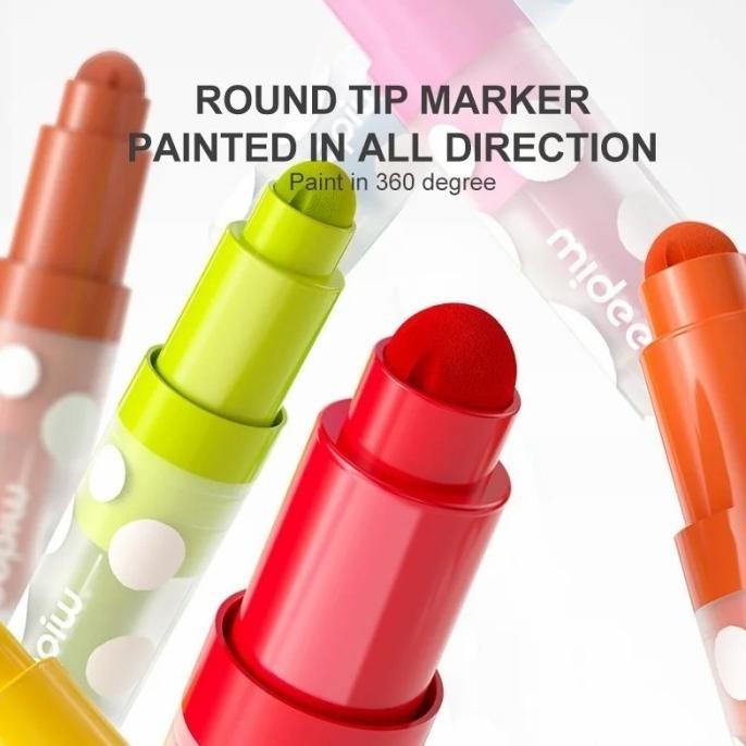 

Mideer Washable Marker Round Tip 12 / 24 Spidol Anak Balita Non Toxic