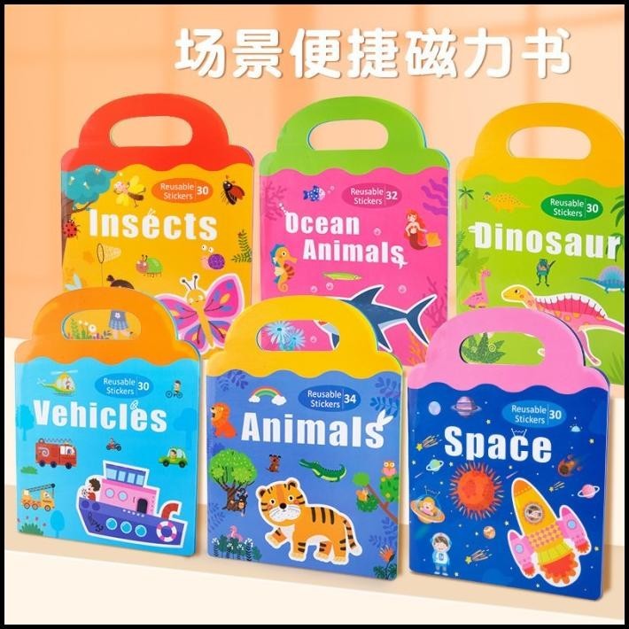 

DISKON BUKU STICKER MAGNET ANAK-REUSABLE STICKERS BAHAN MAGNET-MAGNETIC BOOK- !!!!!