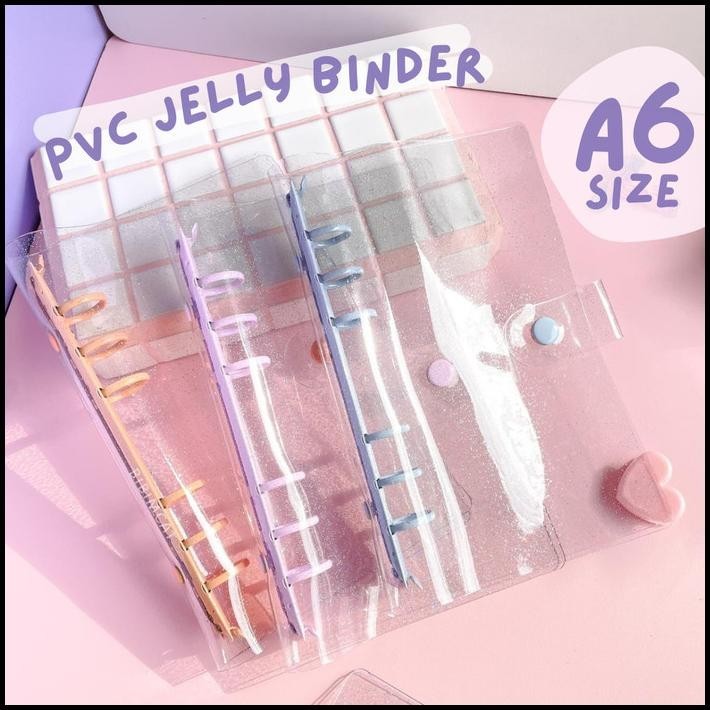 

DISKON (A6 SIZE) BINDER PVC JELLY COVER CASE 6 RING WARNA !