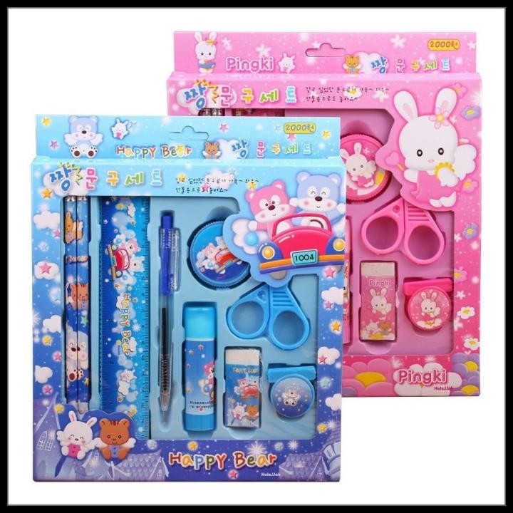 

BEST DEAL ALAT TULIS SET ANAK KOTAK PENSIL PENGGARIS PULPEN RAUTAN LEM GUNTING !!!!!!