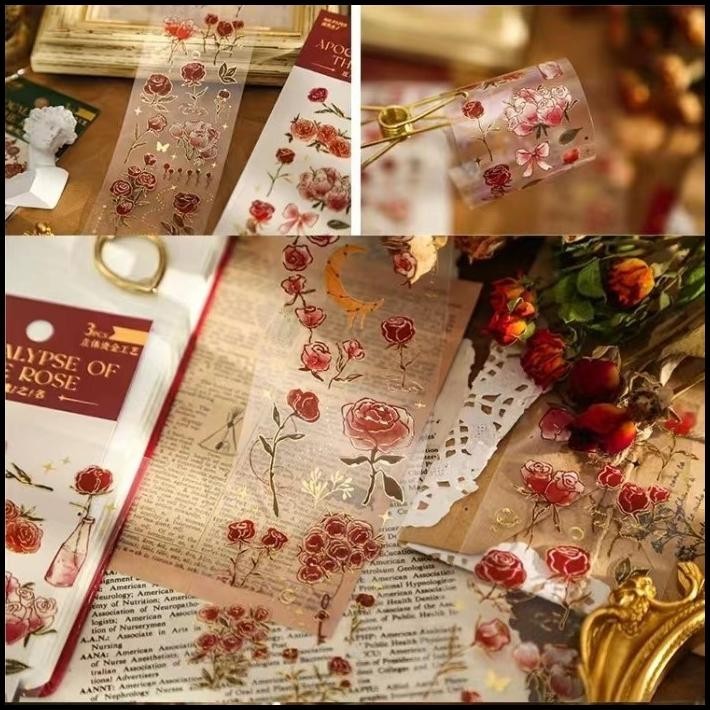 

HOT DEAL 3 LEMBAR STIKER BUNGA MAWAR 3D FLOWER STICKER DIY DIARY NOTEBOOK !!