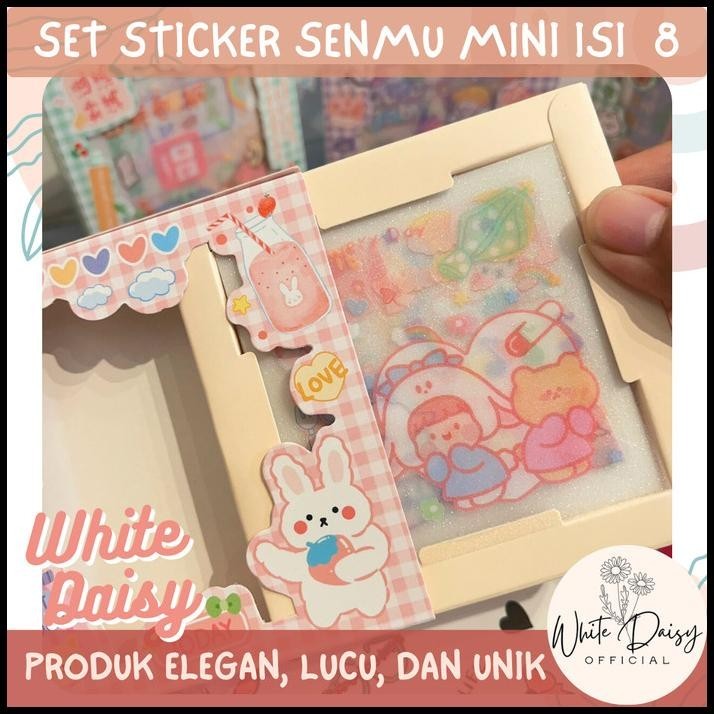 

HOT DEAL SET STICKER SENMU MINI PREMIUM ISI 8 PCS CUTE BABY GOOD DAY PASTEL