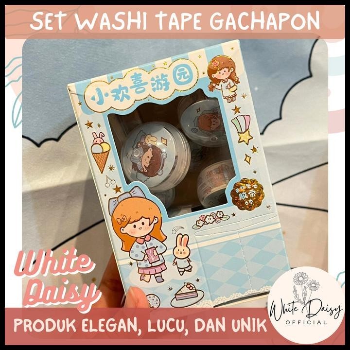 

TERBARU SET WASHI TAPE GACHAPON PREMIUM STICKER GIFT BOLA UNIK HADIAH ANAK !!