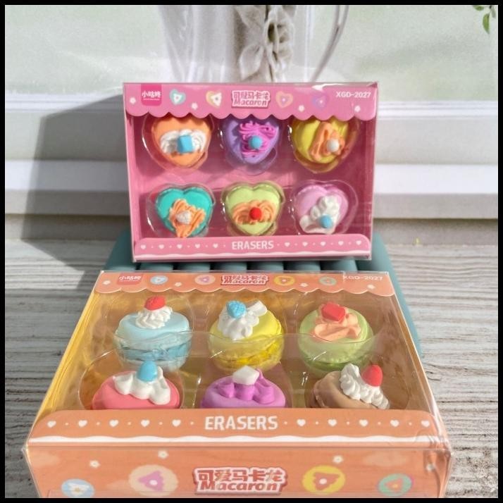 

BEST DEAL PENGHAPUS MAKARON UNIK 1 SET ISI 6 PIECES CUTE WARNA-WARNI HARGA MURAH !