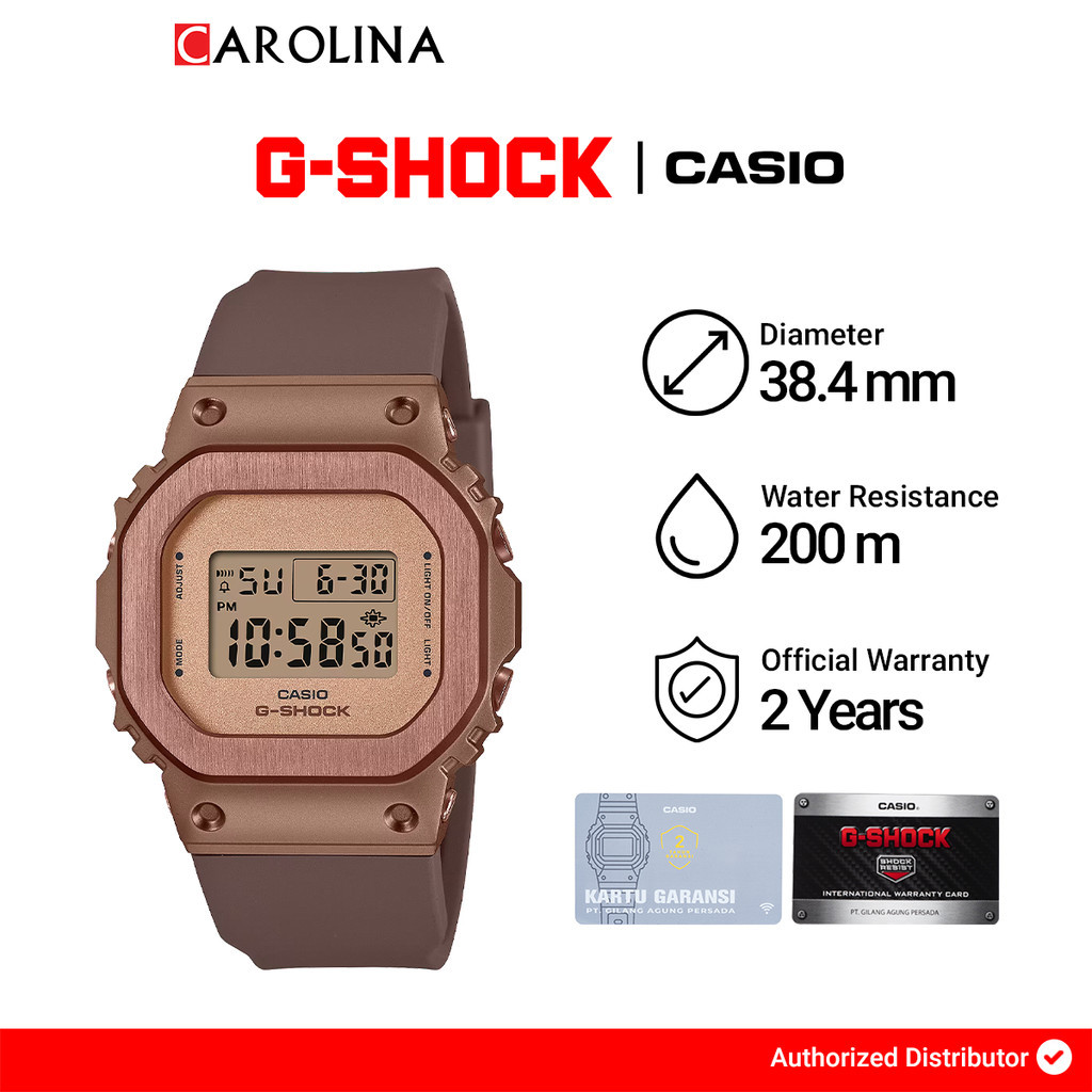 Jam Tangan Wanita G-SHOCK GM-S5600UBR-5D Digital Brown Dial Brown Resin Band