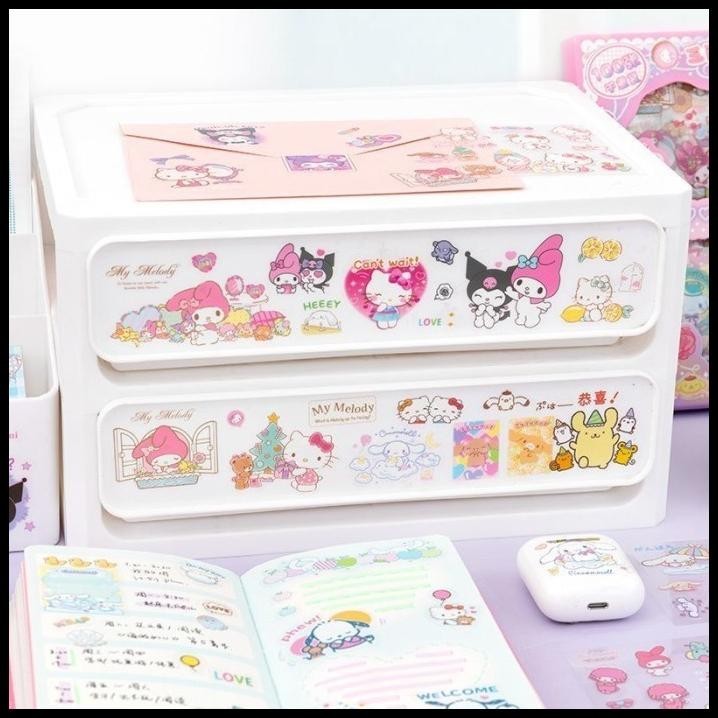 

DISKON STICKER KOREA WATERPROOF STICKER SANRIO DAPAT BOX ISI 100 LEMBAR MURAH !!