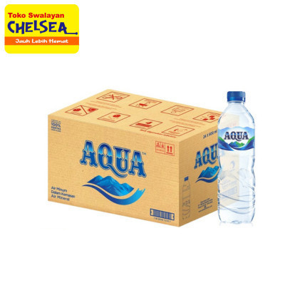 

Aqua botol 600ml dus/ air mineral dalam kemasan botol