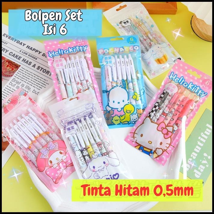 

HOT DEAL SET PULPEN PEN GEL 6 PC MEKANIK MOTIF CARTOON LUCU AESTHETIC ST0078 !!!!!