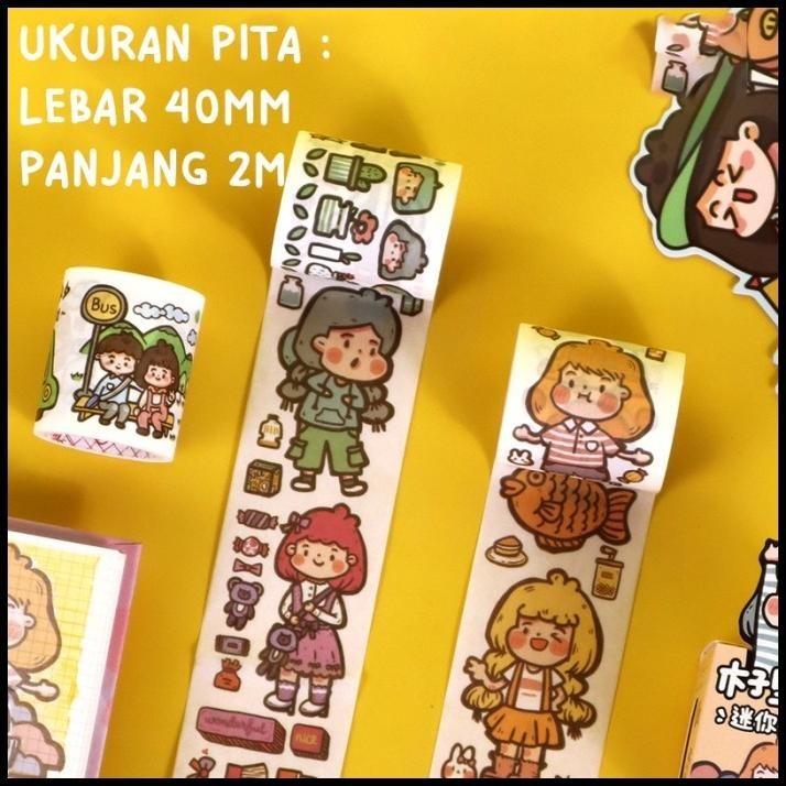 

DISKON CUTE STIKER ROLL AESTHETIC KAWAII STICKER ROLL / CUTE CARTOON 2METER !!!!!!